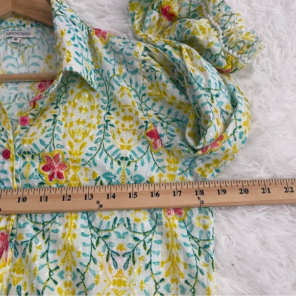 Modaposa Multicolored Dress Womens Small Button Front Boho - Picture 10 of 11